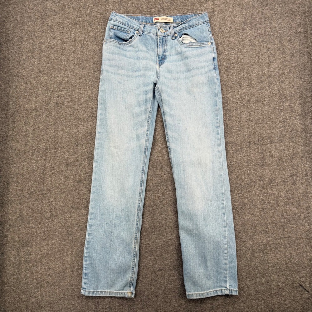 Levis Kids 514 Straight Performance Jeans Light Wash Size 16 Reg Relaxed denim